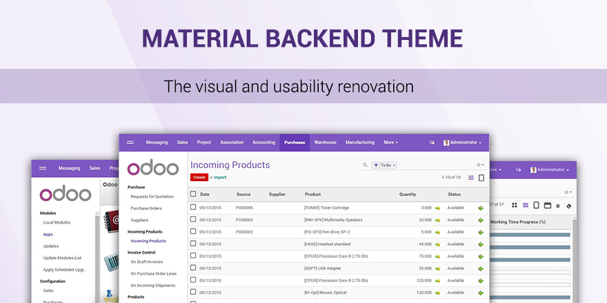 Material Backend Theme for Odoo 8.0